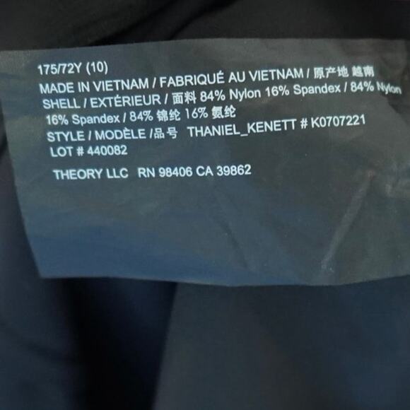 Theory Thaniel Kenneth Approach Stretch Cropped Pants Black Womens Size 10‎ - Picture 7 of 8